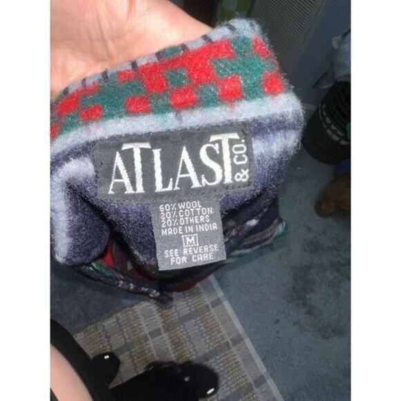 Vintage 90s wool Aztec print‎ vest medium - Picture 4 of 5